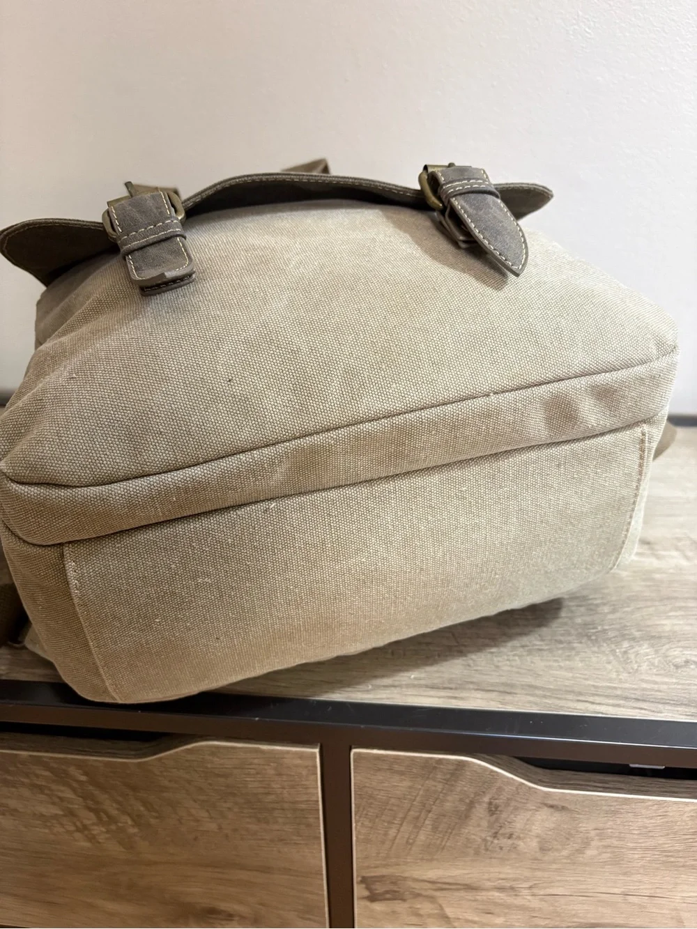 CARGOIT Recycled MILITARY Style CANVAS & LEATHER Convertible BACKPACK Bag TOTE